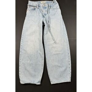 Levi's Premium XL Balloon Jeans Women's 25 Light Wash Belted Baggy High Rise